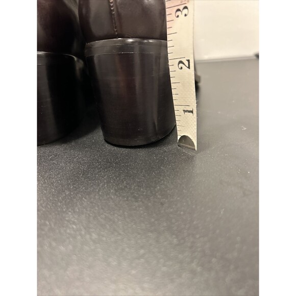 Bandolino Ankle Boots Booties Brown Leather Heel Zip 7.5 With Box - Picture 4 of 12